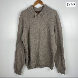 Joseph Abboud Men's Wool Blend Shawl Collar Sweater size Medium Light Brown●